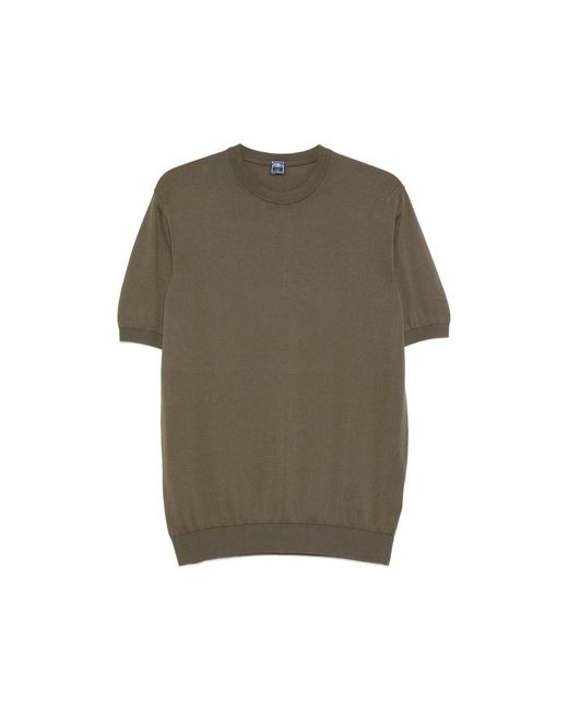 Fedeli Green Crew-Neck T-Shirt for men