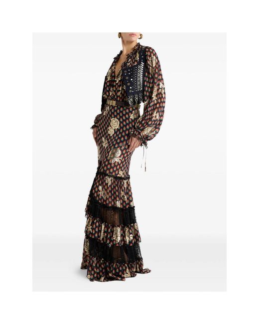 Etro Black Silk Skirt