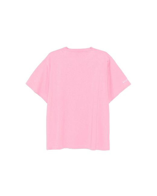 Balenciaga Pink Vip-Print T-Shirt
