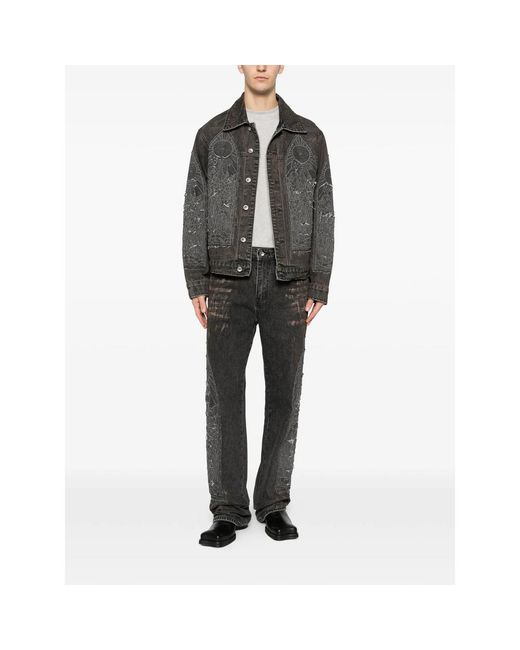 Who Decides War Black Mechanic Straight Jeans for men