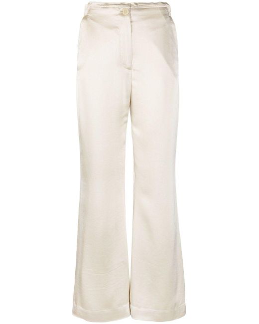By Malene Birger White Mid-Rise Flared Trousers