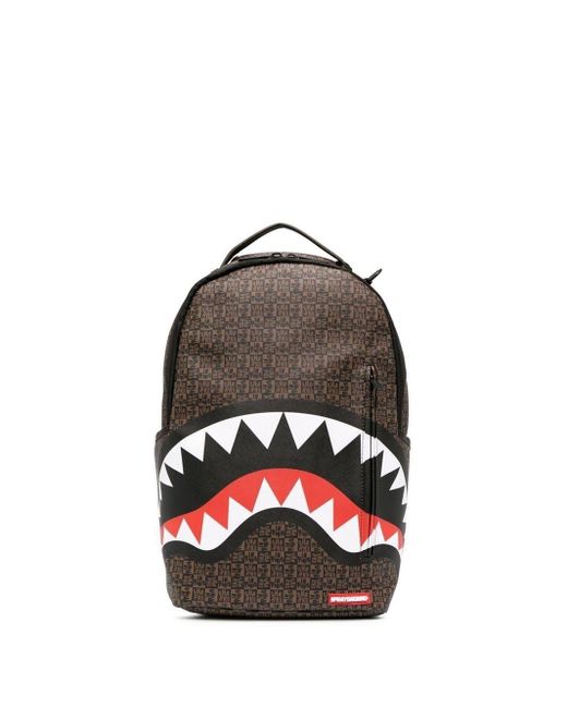 Sprayground Brown Frenzy Shark Backpack for men
