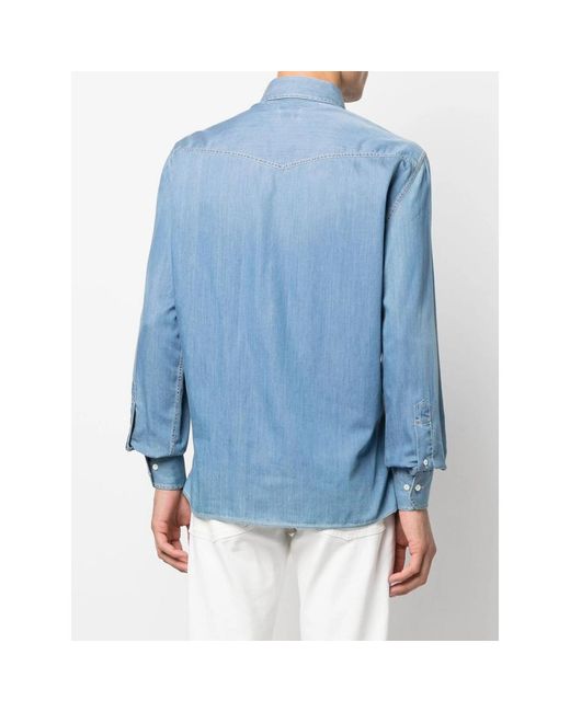 Brunello Cucinelli Blue Shirts for men