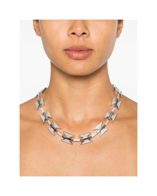 DARKAI Metallic Crystal-Embellished Barbed-Wire Necklace