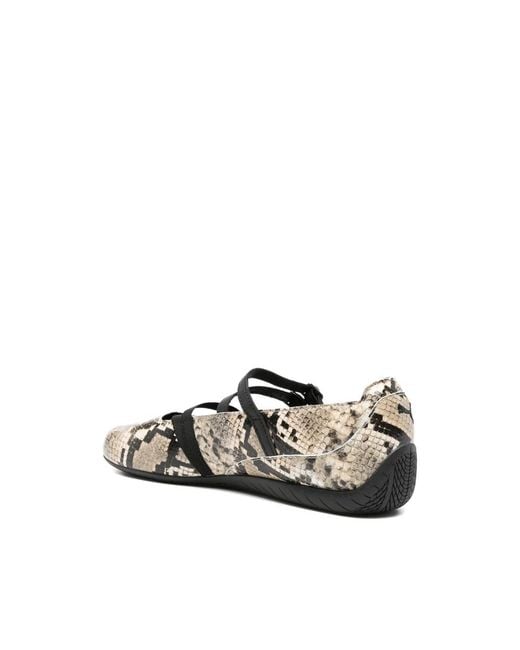 PUMA Black Speedcat Snake-Print Sneakers