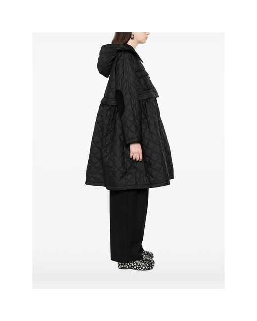 BARBOUR X GANNI Black X Ganni Quilted Hooded Coat