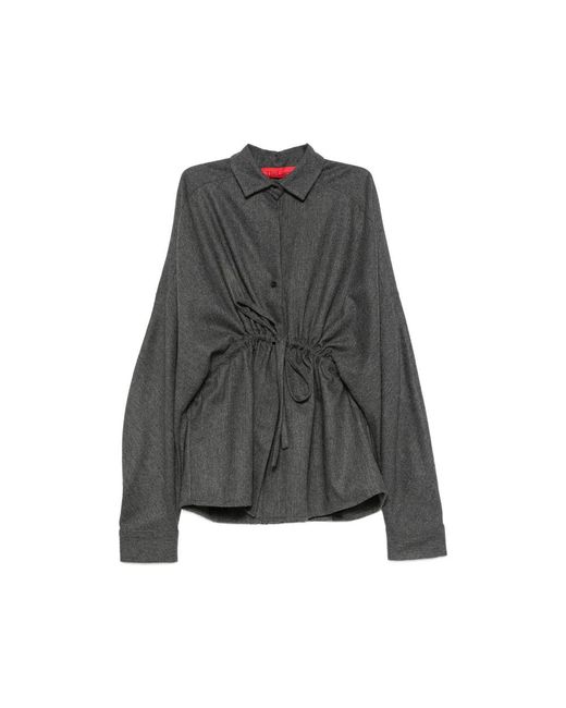 Thelatest Gray E-Dalida Drawstring-Waist Shirt
