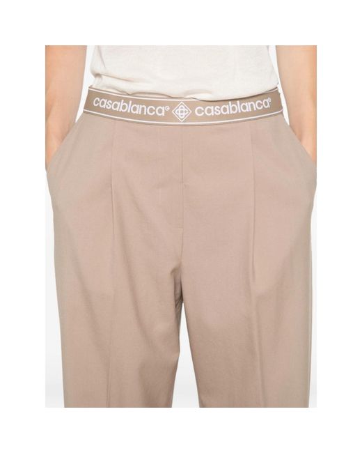 Casablanca Natural Logo-Waistband Trousers