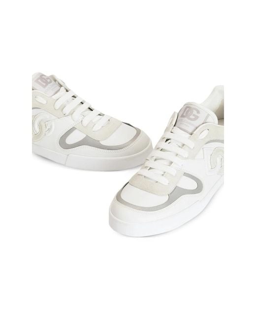 Dolce & Gabbana White Portofino Calfskin Sneakers for men