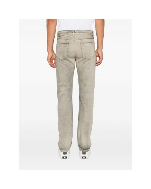 Rick Owens Gray Fog Cut Faded-Effect Jeans for men