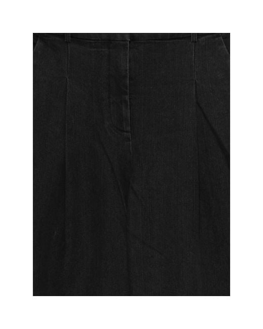 THE GARMENT Black Pleat-Detail Trousers