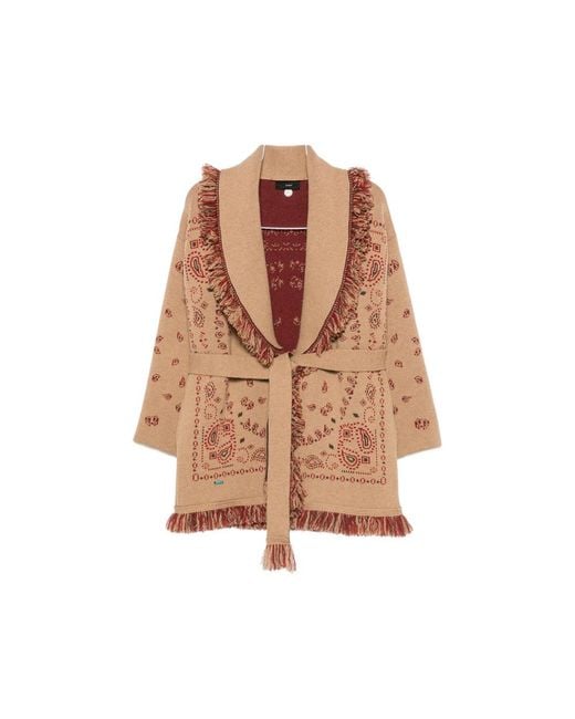 Alanui Brown Bandana Print Cardigan