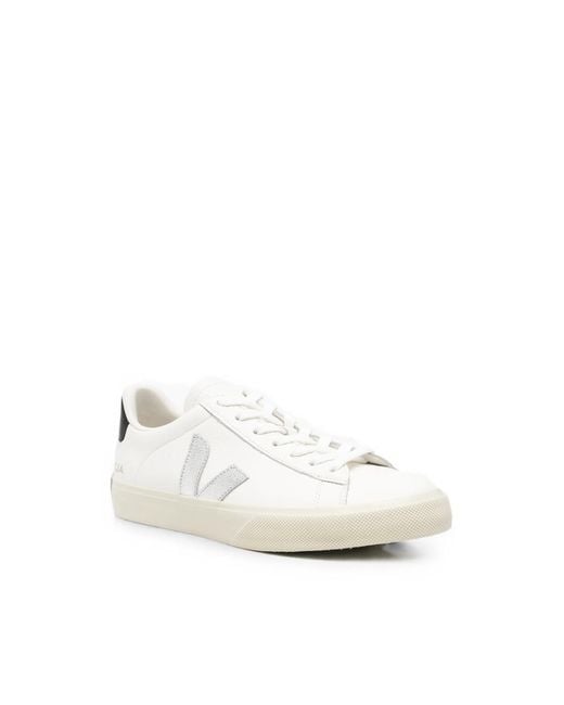 Veja White Campo Logo-Patch Sneakers for men