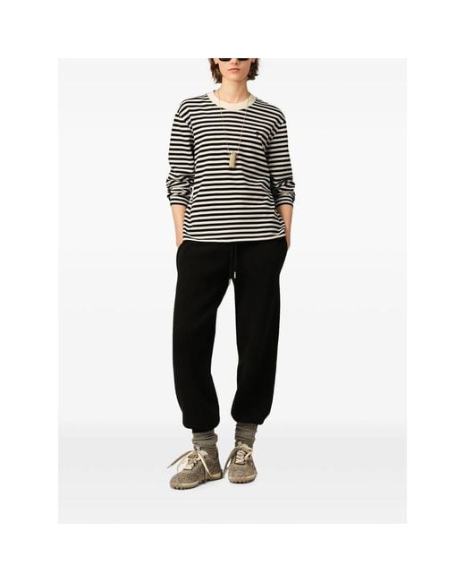 AMI Black Mariniere Cotton T-Shirt With Ami De Coeur for men