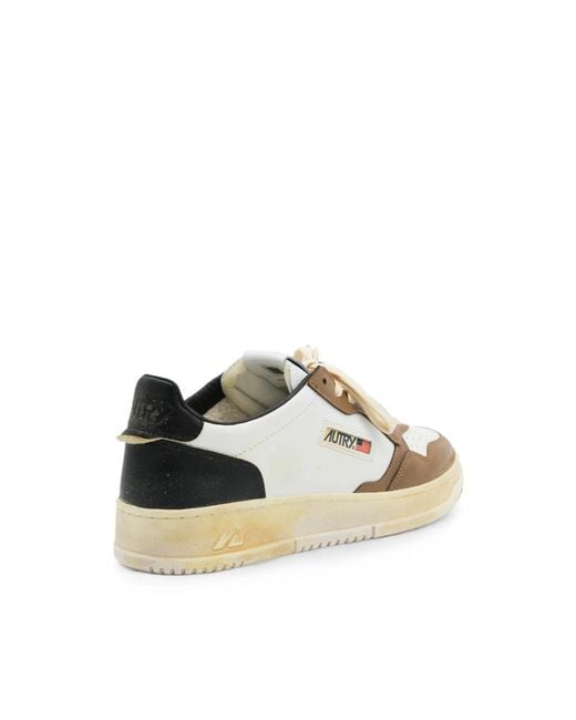 Autry Natural Super Vintage Leather Sneakers for men