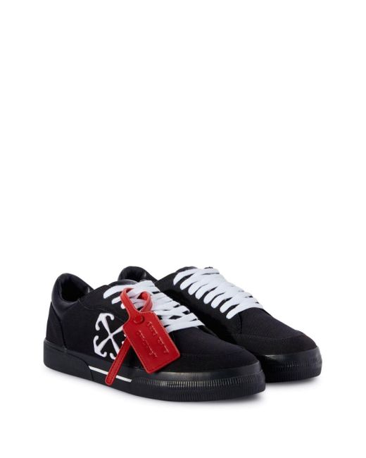 Off-White c/o Virgil Abloh Red Off- Vulcanized Contrasting-Tag Canvas Sneakers for men