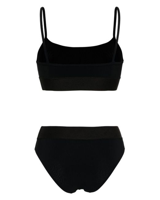 Dolce & Gabbana Black Logo-band Bralette Bikini