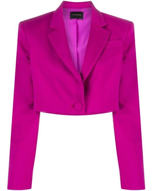 ANDAMANE Pink Single-Breasted Cropped Blazer