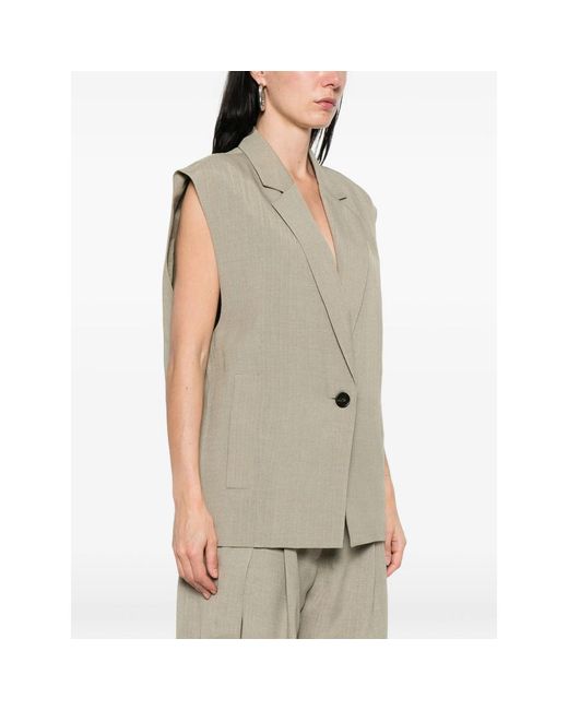 IRO Natural Sleeveless Notched-Lapels Jacket