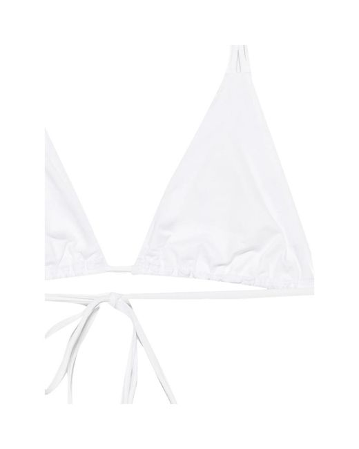Frankie's Bikinis White X Jennie Encore Triangle-Cup Halterneck Bikini Top