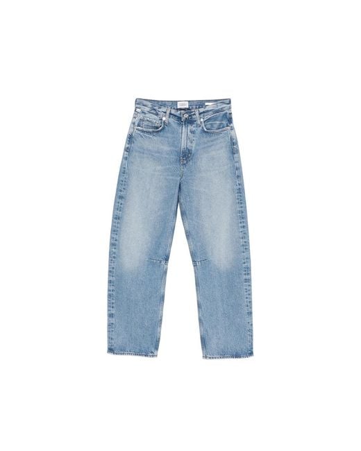 Citizens of Humanity Blue Miro Faded-Effect Wide-Leg Jeans