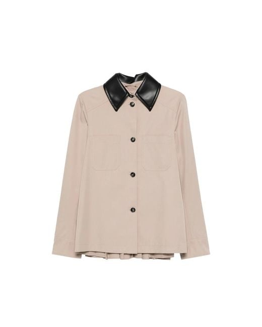 Sportmax Natural Rainwear With Contrasting Collar