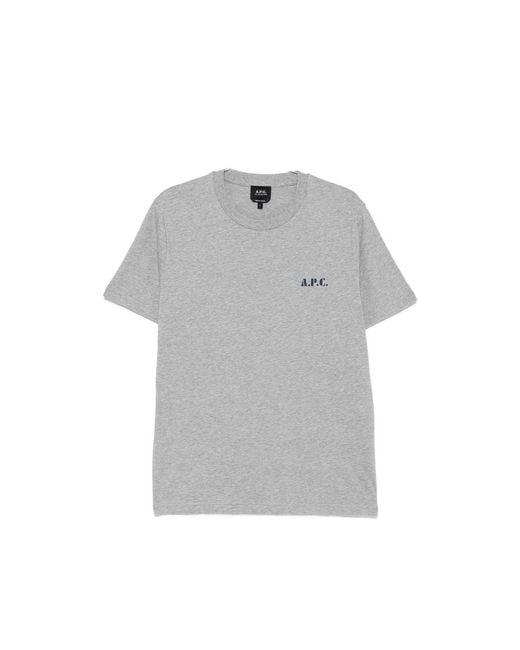 A.P.C. Gray A. P.C. Logo-Print T-Shirt for men