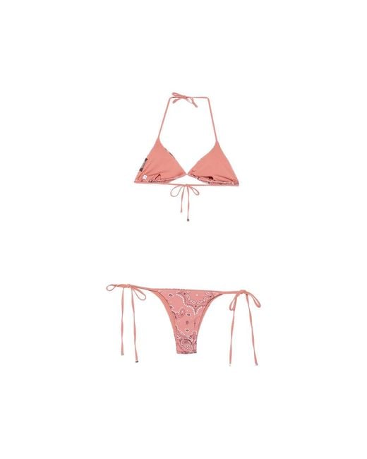 VENUJA Pink Paisley-Print Crystal-Embellished Bikini