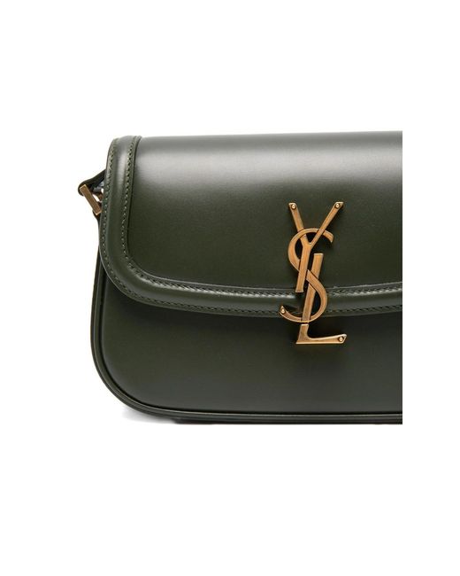Saint Laurent Green Mini Solferino Logo-Patch Cross Body Bag