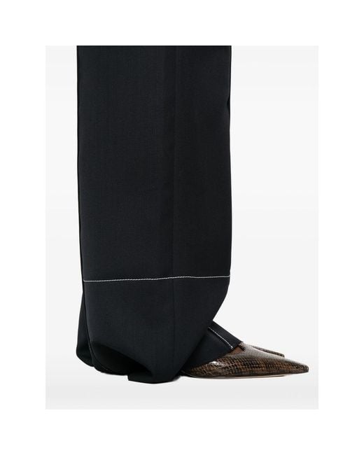 Seafarer Black Wool Palazzo Pants