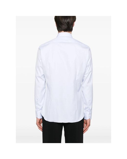 Mazzarelli White Mini-Check Shirt for men
