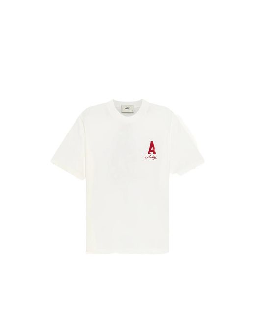Autry White Heritage T-Shirt With Washed Effect for men