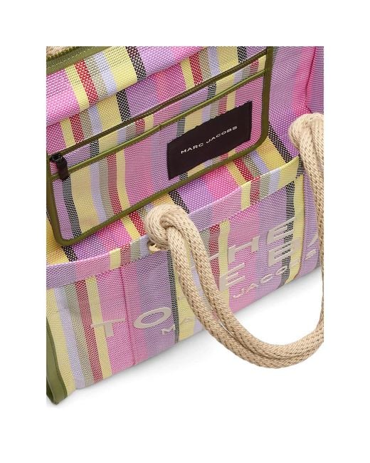 Marc Jacobs Pink The Stripe Mesh Large Tote Bag for men