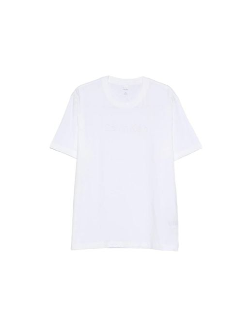Calvin Klein White Embossed T-Shirt for men