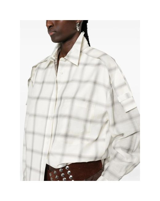 IRO White Check-Pattern Button-Down Shirt