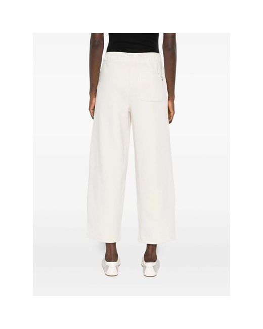 New Balance White Logo-Embroidered Sweatpants