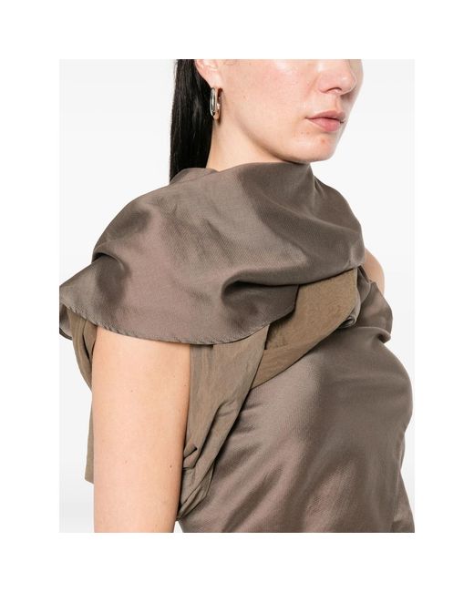 Entire studios Brown Asymmetric-Neck Top