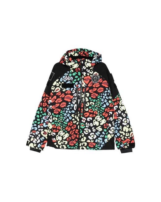 Kappa Blue 602Cg Premium Leopard-Print Hooded Ski Jacket for men