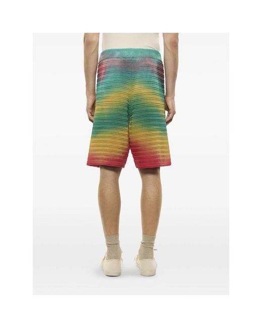 Laneus Multicolor Knitted Drawstring Shorts for men