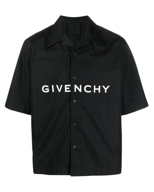 Givenchy Black Logo Cotton Shirt for men