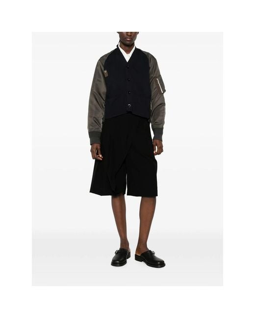 Sacai Black Long-Sleeve Cardigan