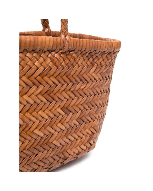 Dragon Diffusion Brown Mini Flat Gora Braidedtote Bag