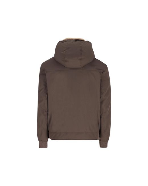 Brunello Cucinelli Brown Hooded Jacket Cashmere for men