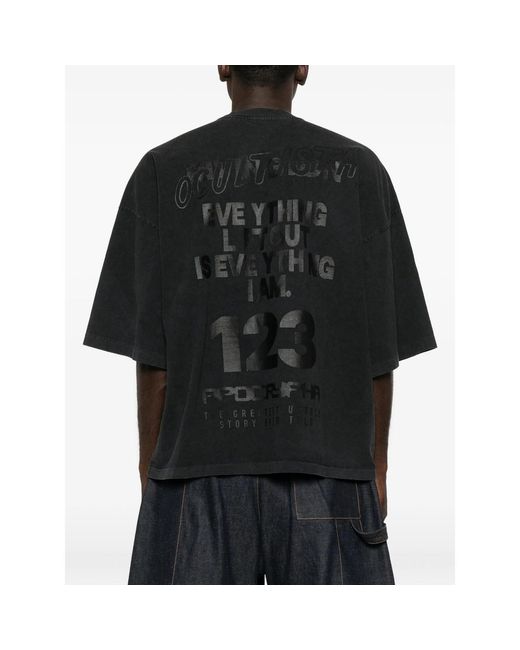 RIVINGTON roi Rebis Black Graphic-Print Oversized T-Shirt for men