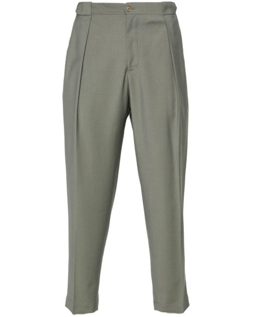 Briglia 1949 Gray Cropped Tailored Trousers for men