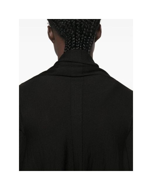 Rick Owens Black Asymmetric Long-Sleeve Cardigan