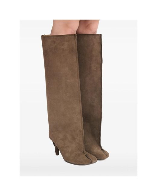 MM6 by Maison Margiela Brown Anatomic Suede Boots