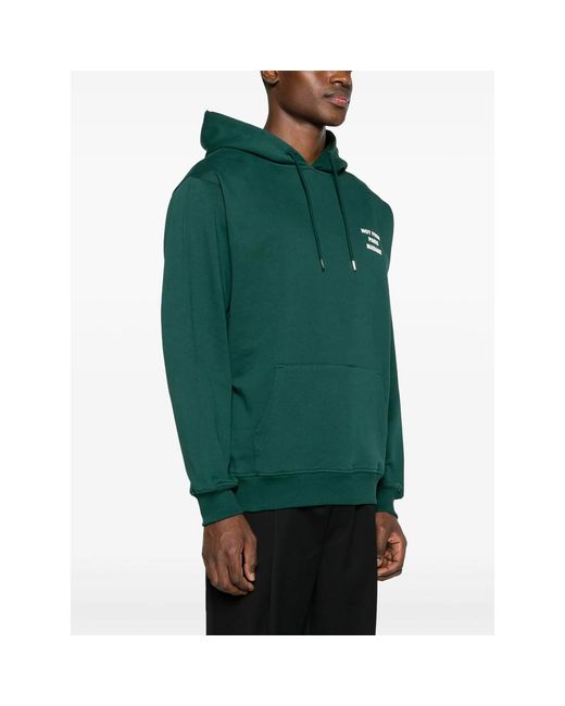 Drole de Monsieur Green Logo-Print Cotton Hoodie for men