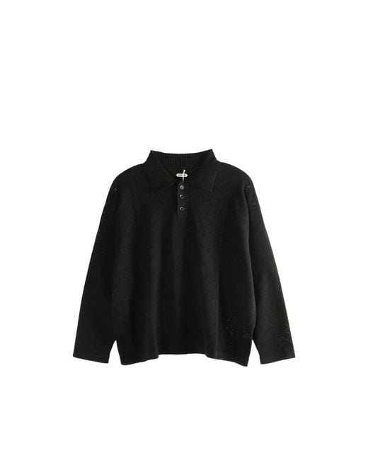Bode Black Polo Shirts for men