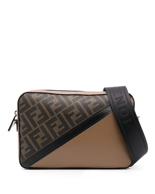 Fendi Black Ff-pattern Print Crossbody Bag